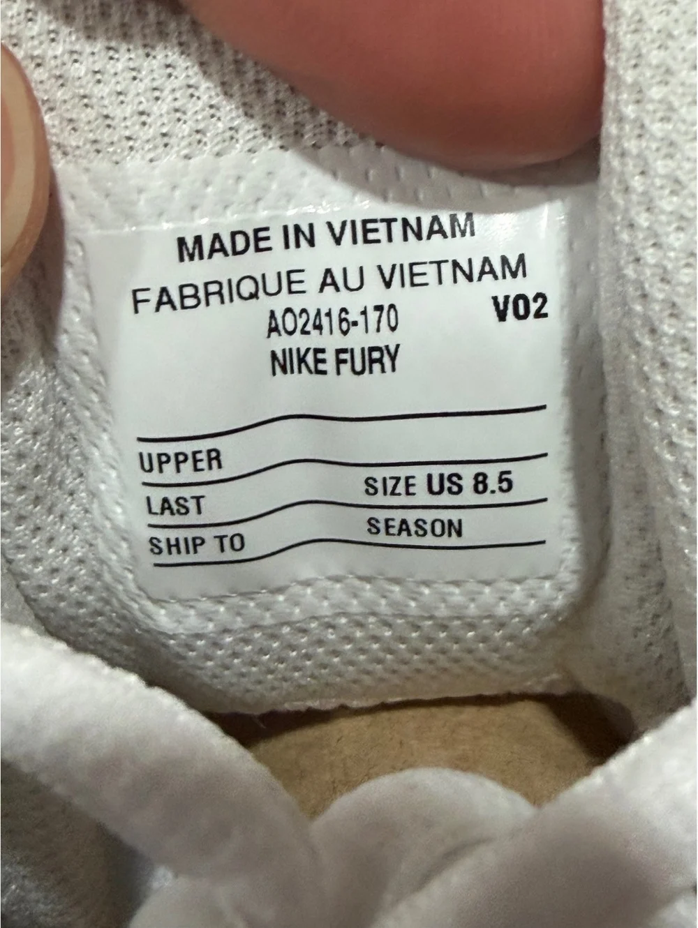 Size 8.5 - Nike Fury Wrestling/Boxing Shoes “White Gold Gum”